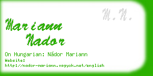 mariann nador business card